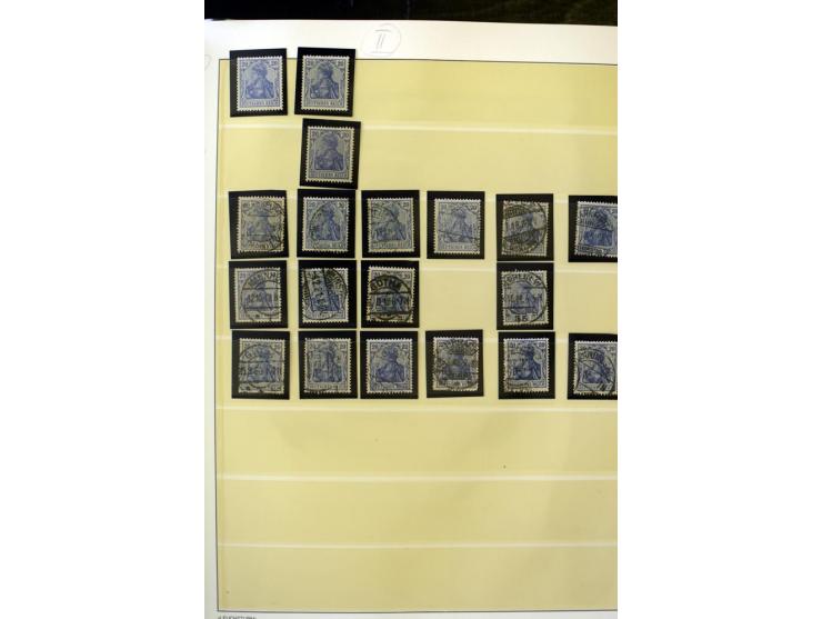 1902/16, Germania Spezialsammlung, postfrisch, ungebraucht und überwiegend gestempelt mit zusätzlich Briefstücken und Briefen