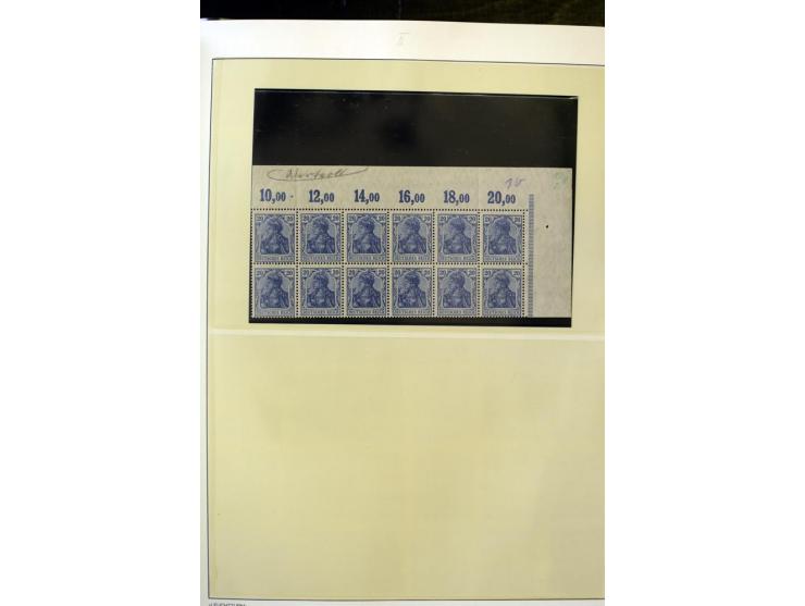 1902/16, Germania Spezialsammlung, postfrisch, ungebraucht und überwiegend gestempelt mit zusätzlich Briefstücken und Briefen
