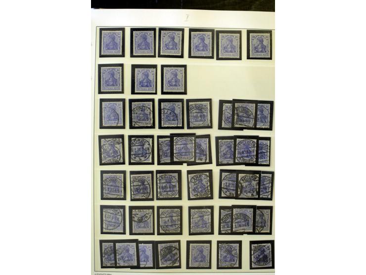 1902/16, Germania Spezialsammlung, postfrisch, ungebraucht und überwiegend gestempelt mit zusätzlich Briefstücken und Briefen