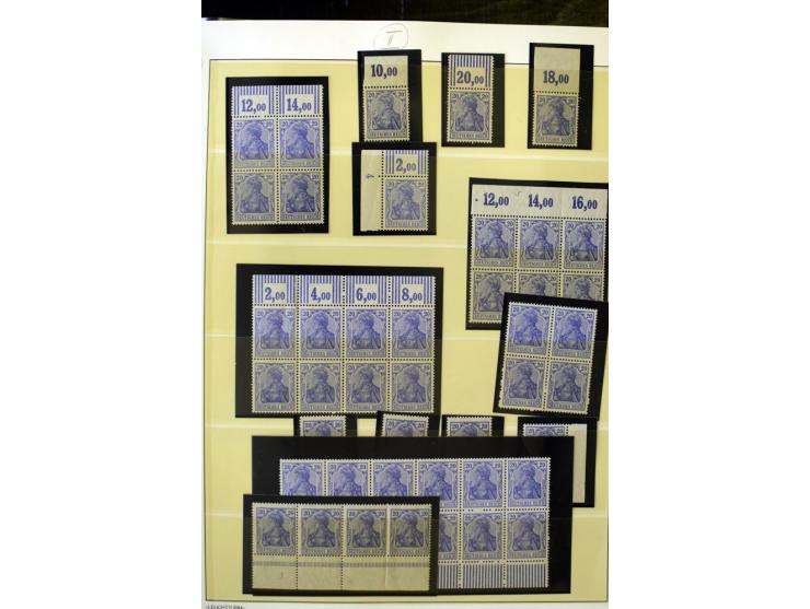 1902/16, Germania Spezialsammlung, postfrisch, ungebraucht und überwiegend gestempelt mit zusätzlich Briefstücken und Briefen