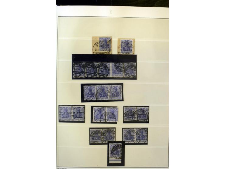 1902/16, Germania Spezialsammlung, postfrisch, ungebraucht und überwiegend gestempelt mit zusätzlich Briefstücken und Briefen
