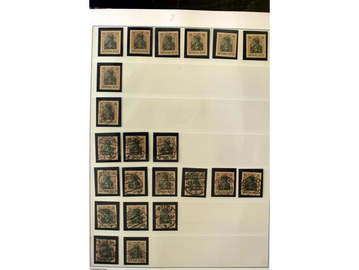 1902/16, Germania Spezialsammlung, postfrisch, ungebraucht und überwiegend gestempelt mit zusätzlich Briefstücken und Briefen