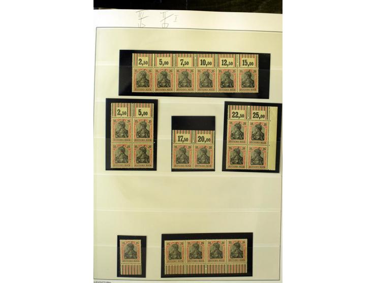 1902/16, Germania Spezialsammlung, postfrisch, ungebraucht und überwiegend gestempelt mit zusätzlich Briefstücken und Briefen