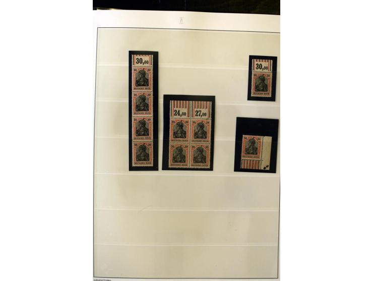 1902/16, Germania Spezialsammlung, postfrisch, ungebraucht und überwiegend gestempelt mit zusätzlich Briefstücken und Briefen