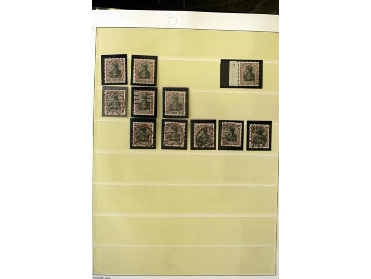 1902/16, Germania Spezialsammlung, postfrisch, ungebraucht und überwiegend gestempelt mit zusätzlich Briefstücken und Briefen