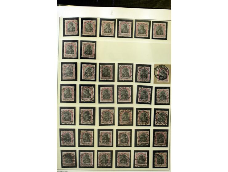 1902/16, Germania Spezialsammlung, postfrisch, ungebraucht und überwiegend gestempelt mit zusätzlich Briefstücken und Briefen