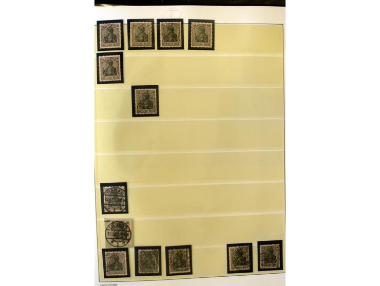 1902/16, Germania Spezialsammlung, postfrisch, ungebraucht und überwiegend gestempelt mit zusätzlich Briefstücken und Briefen