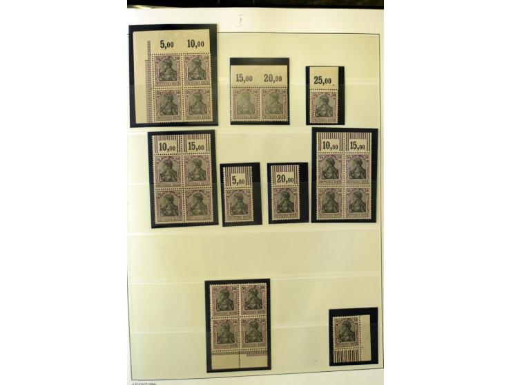 1902/16, Germania Spezialsammlung, postfrisch, ungebraucht und überwiegend gestempelt mit zusätzlich Briefstücken und Briefen