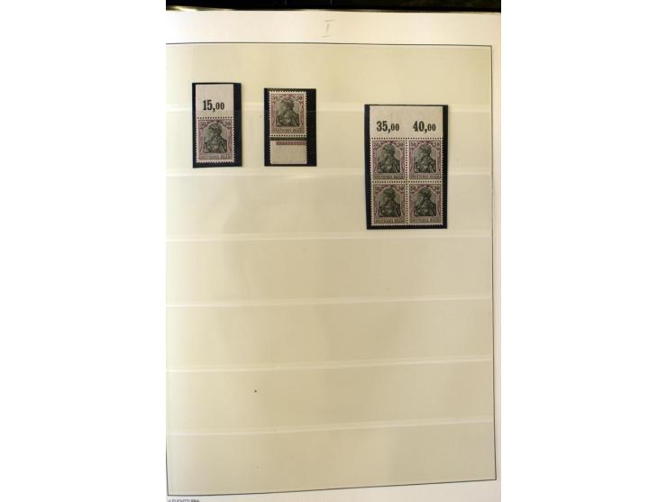 1902/16, Germania Spezialsammlung, postfrisch, ungebraucht und überwiegend gestempelt mit zusätzlich Briefstücken und Briefen