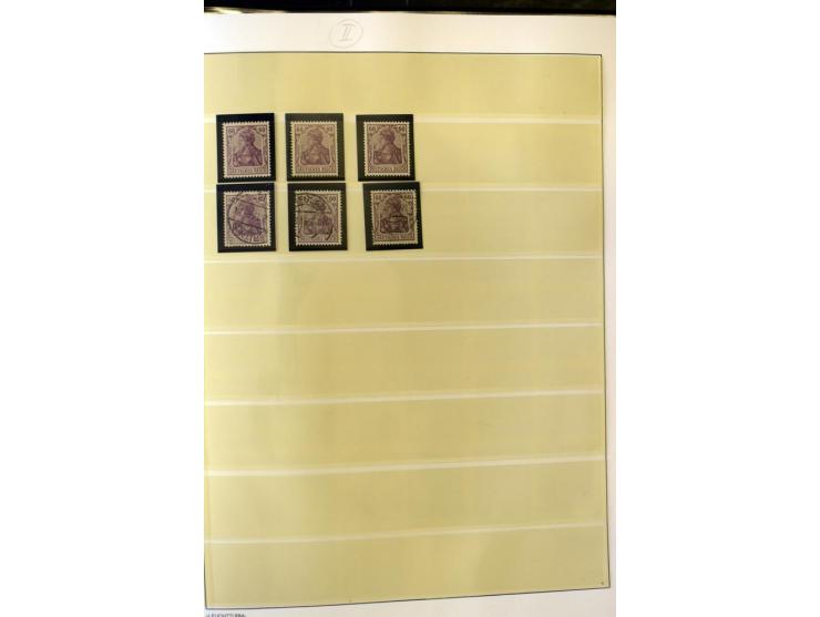 1902/16, Germania Spezialsammlung, postfrisch, ungebraucht und überwiegend gestempelt mit zusätzlich Briefstücken und Briefen