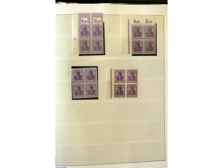 1902/16, Germania Spezialsammlung, postfrisch, ungebraucht und überwiegend gestempelt mit zusätzlich Briefstücken und Briefen