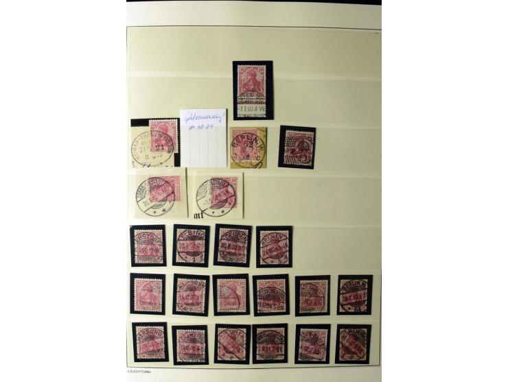 1902/16, Germania Spezialsammlung, postfrisch, ungebraucht und überwiegend gestempelt mit zusätzlich Briefstücken und Briefen