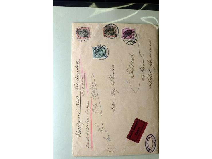 1902/16, Germania Spezialsammlung, postfrisch, ungebraucht und überwiegend gestempelt mit zusätzlich Briefstücken und Briefen