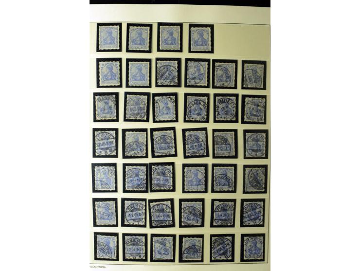 1902/16, Germania Spezialsammlung, postfrisch, ungebraucht und überwiegend gestempelt mit zusätzlich Briefstücken und Briefen