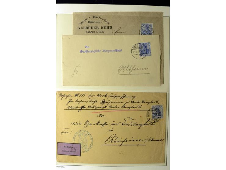 1902/16, Germania Spezialsammlung, postfrisch, ungebraucht und überwiegend gestempelt mit zusätzlich Briefstücken und Briefen