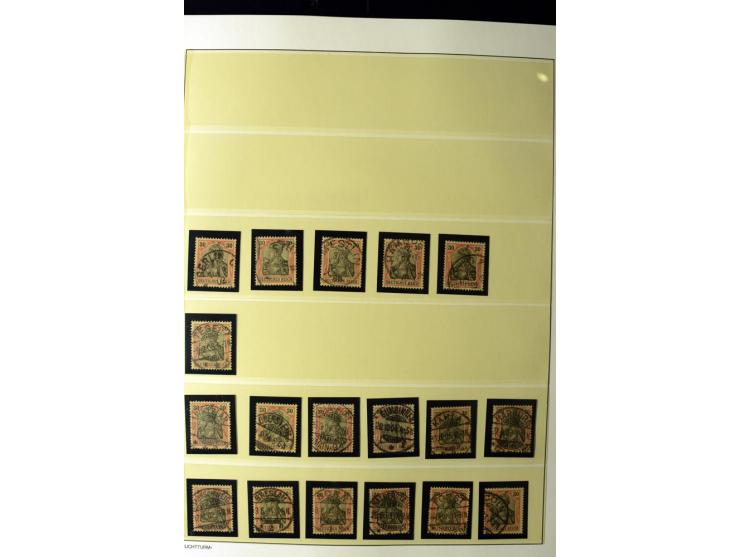 1902/16, Germania Spezialsammlung, postfrisch, ungebraucht und überwiegend gestempelt mit zusätzlich Briefstücken und Briefen