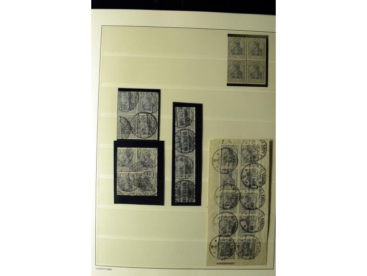 1902/16, Germania Spezialsammlung, postfrisch, ungebraucht und überwiegend gestempelt mit zusätzlich Briefstücken und Briefen