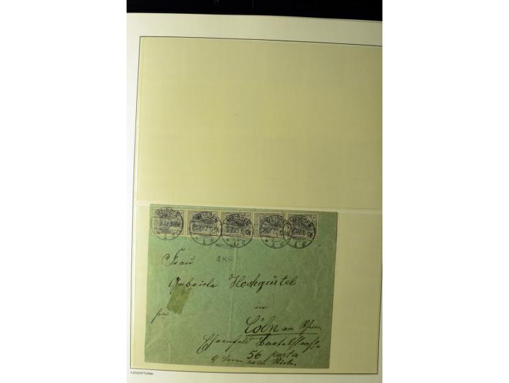 1902/16, Germania Spezialsammlung, postfrisch, ungebraucht und überwiegend gestempelt mit zusätzlich Briefstücken und Briefen
