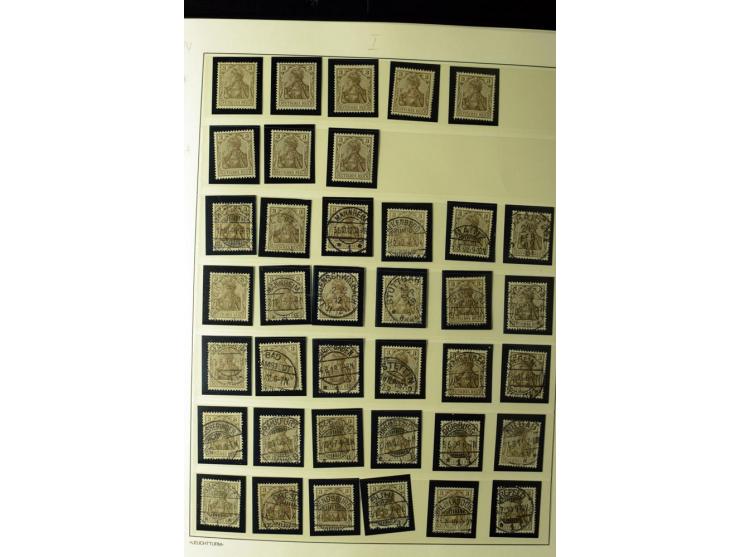 1902/16, Germania Spezialsammlung, postfrisch, ungebraucht und überwiegend gestempelt mit zusätzlich Briefstücken und Briefen