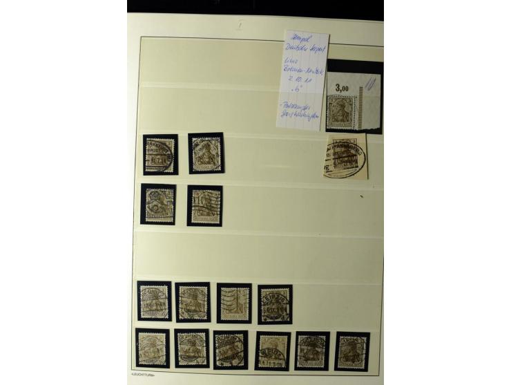 1902/16, Germania Spezialsammlung, postfrisch, ungebraucht und überwiegend gestempelt mit zusätzlich Briefstücken und Briefen
