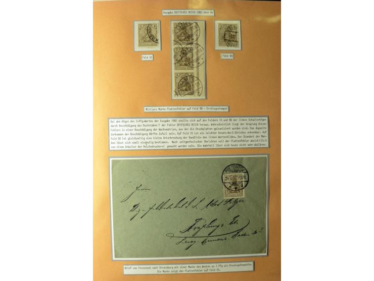 1902/16, Germania Spezialsammlung, postfrisch, ungebraucht und überwiegend gestempelt mit zusätzlich Briefstücken und Briefen