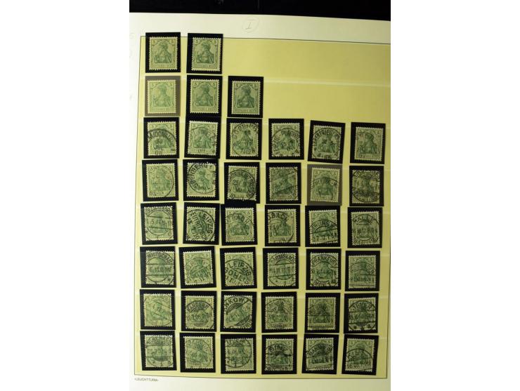 1902/16, Germania Spezialsammlung, postfrisch, ungebraucht und überwiegend gestempelt mit zusätzlich Briefstücken und Briefen