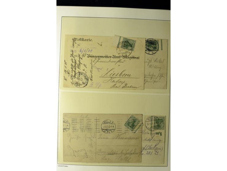 1902/16, Germania Spezialsammlung, postfrisch, ungebraucht und überwiegend gestempelt mit zusätzlich Briefstücken und Briefen