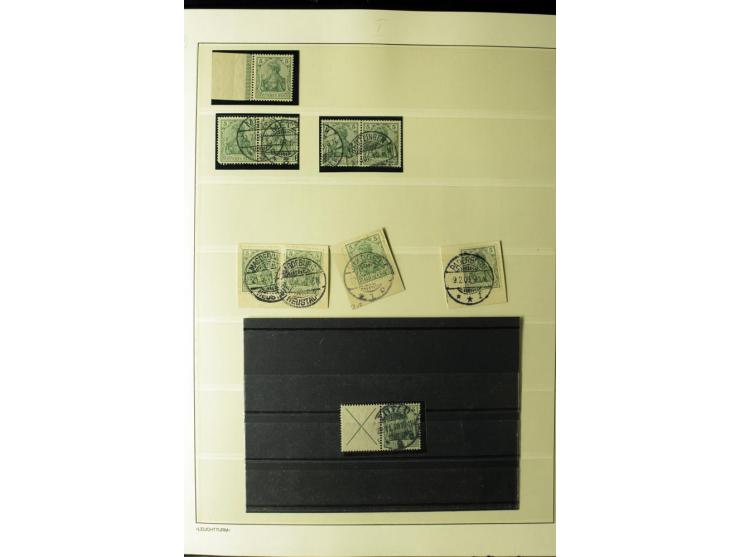 1902/16, Germania Spezialsammlung, postfrisch, ungebraucht und überwiegend gestempelt mit zusätzlich Briefstücken und Briefen
