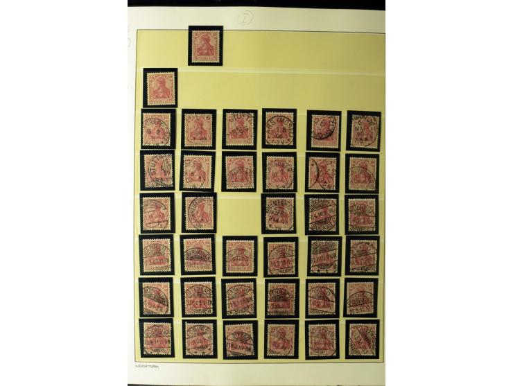 1902/16, Germania Spezialsammlung, postfrisch, ungebraucht und überwiegend gestempelt mit zusätzlich Briefstücken und Briefen