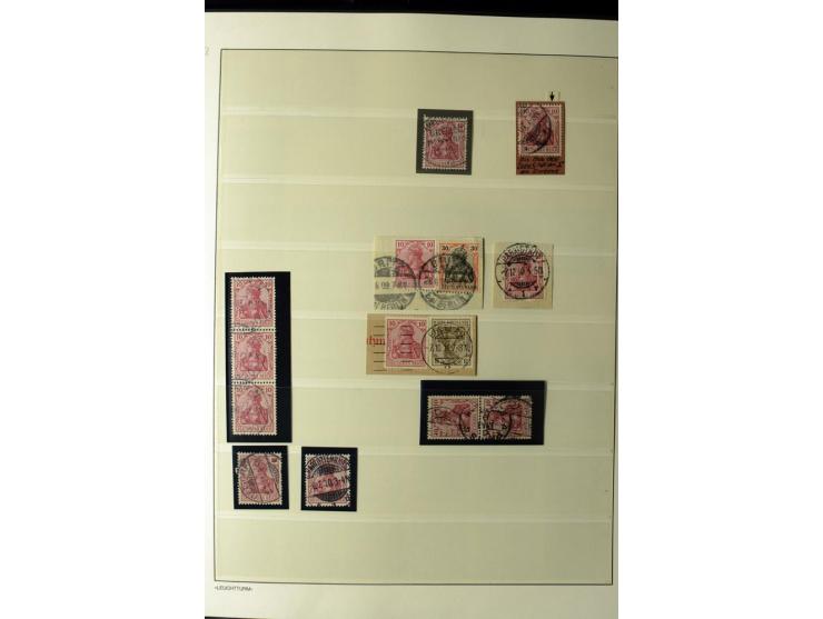 1902/16, Germania Spezialsammlung, postfrisch, ungebraucht und überwiegend gestempelt mit zusätzlich Briefstücken und Briefen