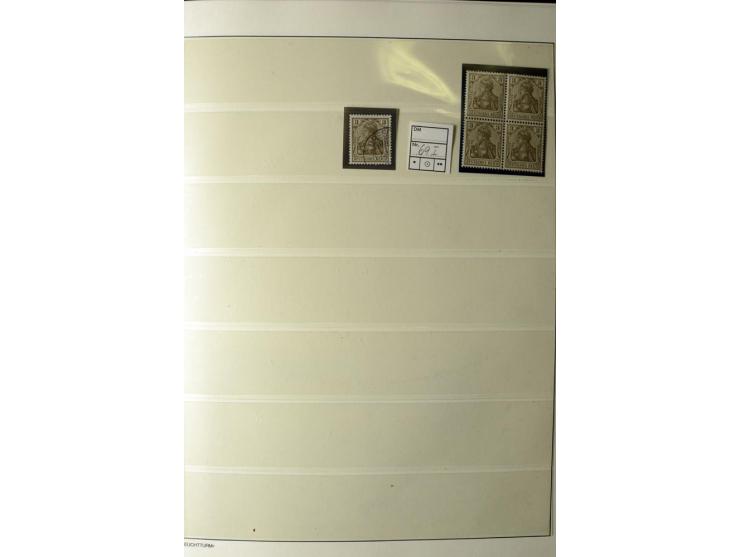 1902/16, Germania Spezialsammlung, postfrisch, ungebraucht und überwiegend gestempelt mit zusätzlich Briefstücken und Briefen