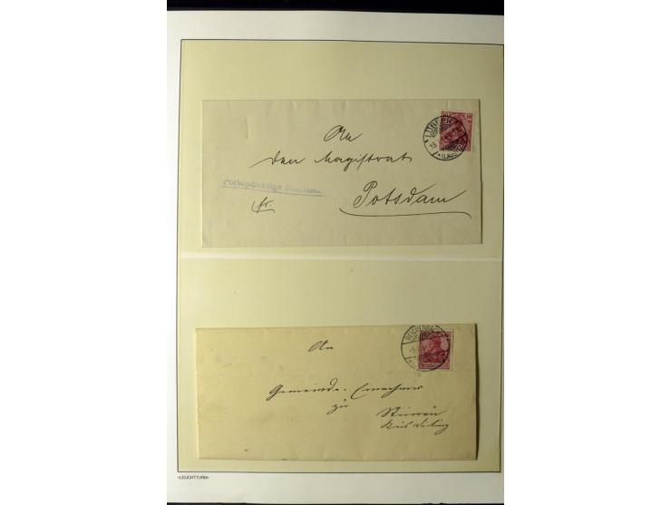 1902/16, Germania Spezialsammlung, postfrisch, ungebraucht und überwiegend gestempelt mit zusätzlich Briefstücken und Briefen