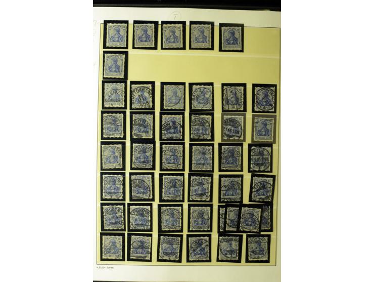 1902/16, Germania Spezialsammlung, postfrisch, ungebraucht und überwiegend gestempelt mit zusätzlich Briefstücken und Briefen