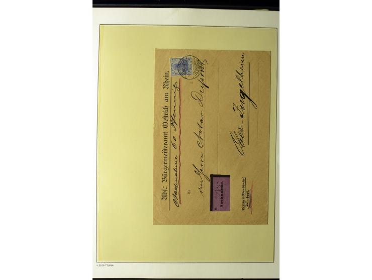 1902/16, Germania Spezialsammlung, postfrisch, ungebraucht und überwiegend gestempelt mit zusätzlich Briefstücken und Briefen