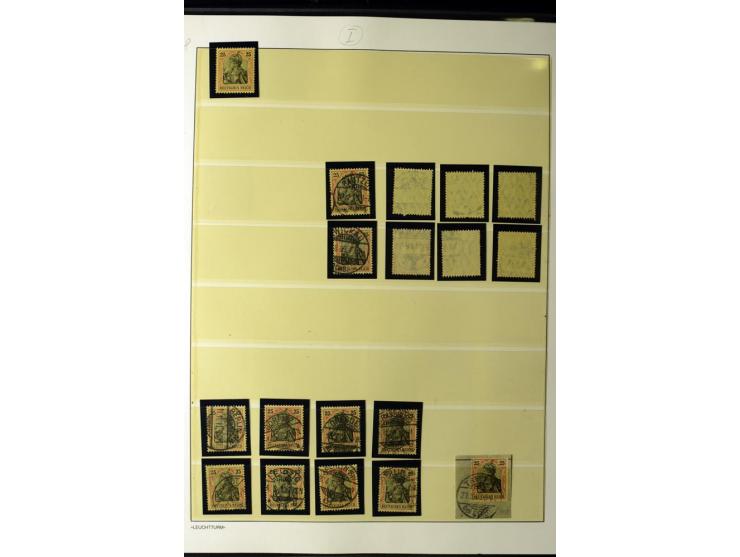 1902/16, Germania Spezialsammlung, postfrisch, ungebraucht und überwiegend gestempelt mit zusätzlich Briefstücken und Briefen