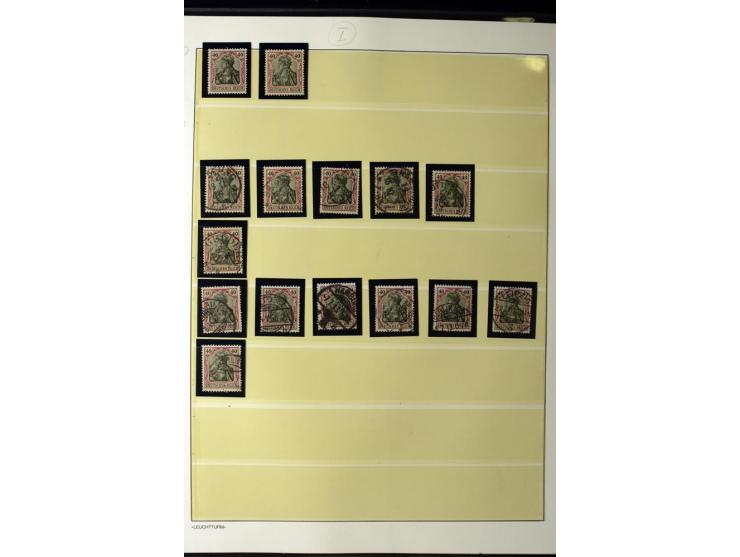 1902/16, Germania Spezialsammlung, postfrisch, ungebraucht und überwiegend gestempelt mit zusätzlich Briefstücken und Briefen