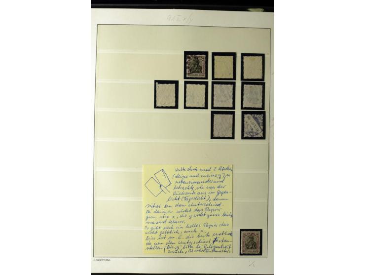 1902/16, Germania Spezialsammlung, postfrisch, ungebraucht und überwiegend gestempelt mit zusätzlich Briefstücken und Briefen