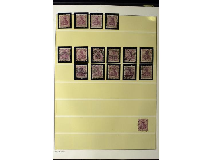 1902/16, Germania Spezialsammlung, postfrisch, ungebraucht und überwiegend gestempelt mit zusätzlich Briefstücken und Briefen