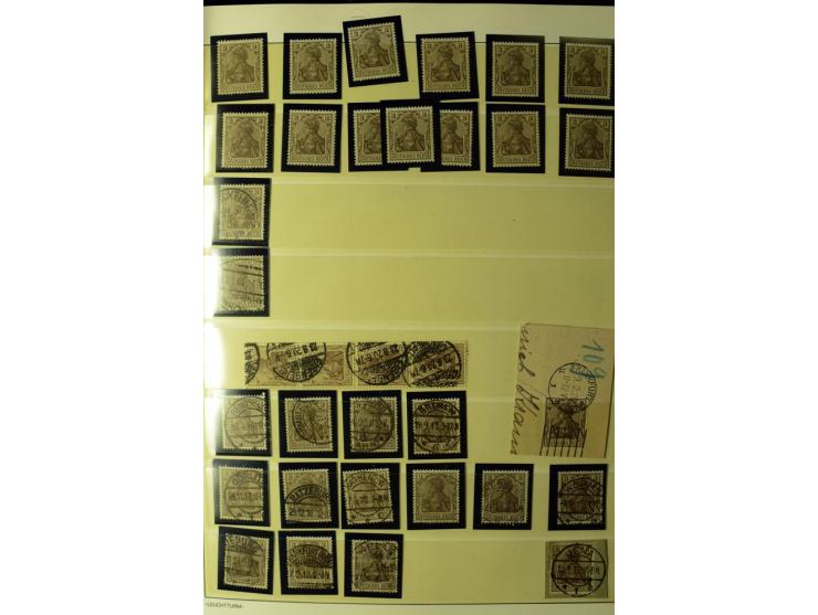 1902/16, Germania Spezialsammlung, postfrisch, ungebraucht und überwiegend gestempelt mit zusätzlich Briefstücken und Briefen