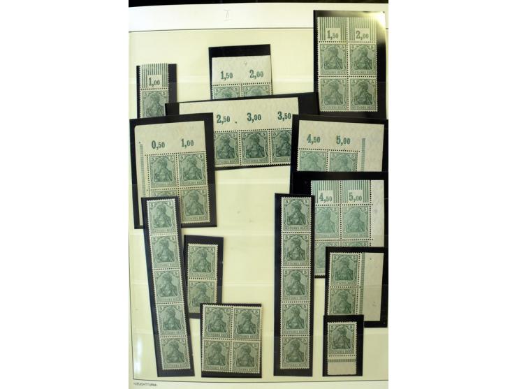 1902/16, Germania Spezialsammlung, postfrisch, ungebraucht und überwiegend gestempelt mit zusätzlich Briefstücken und Briefen