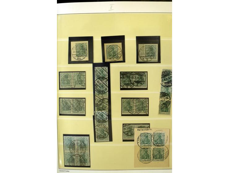 1902/16, Germania Spezialsammlung, postfrisch, ungebraucht und überwiegend gestempelt mit zusätzlich Briefstücken und Briefen