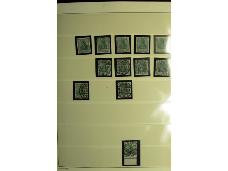 1902/16, Germania Spezialsammlung, postfrisch, ungebraucht und überwiegend gestempelt mit zusätzlich Briefstücken und Briefen