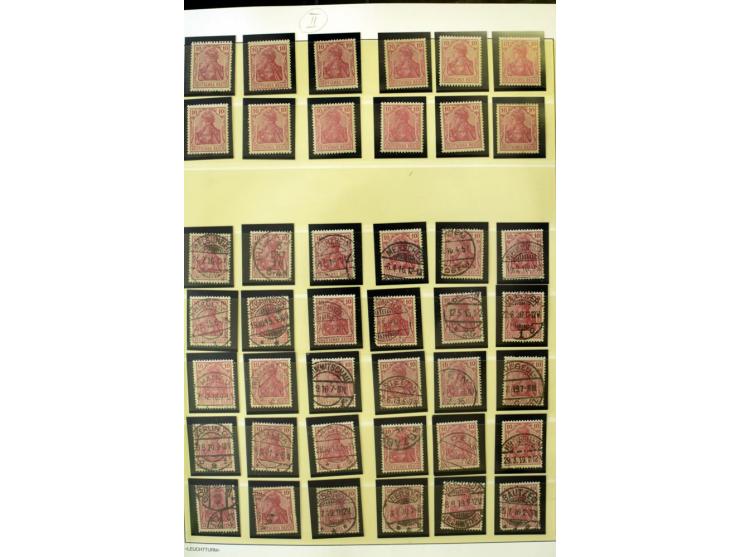 1902/16, Germania Spezialsammlung, postfrisch, ungebraucht und überwiegend gestempelt mit zusätzlich Briefstücken und Briefen