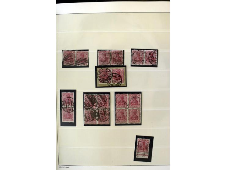 1902/16, Germania Spezialsammlung, postfrisch, ungebraucht und überwiegend gestempelt mit zusätzlich Briefstücken und Briefen