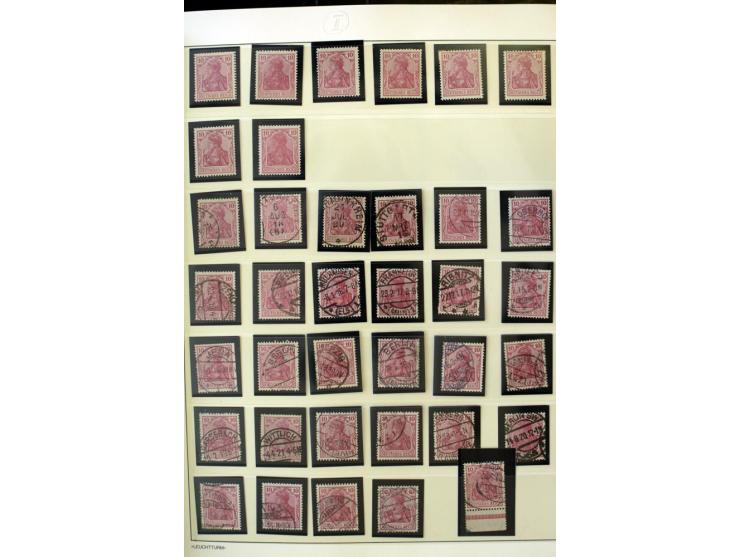 1902/16, Germania Spezialsammlung, postfrisch, ungebraucht und überwiegend gestempelt mit zusätzlich Briefstücken und Briefen