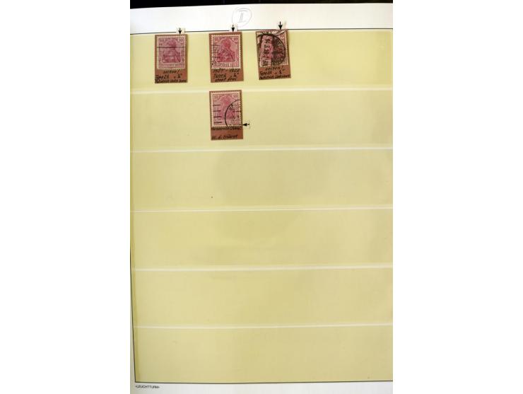 1902/16, Germania Spezialsammlung, postfrisch, ungebraucht und überwiegend gestempelt mit zusätzlich Briefstücken und Briefen