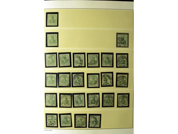 1902/16, Germania Spezialsammlung, postfrisch, ungebraucht und überwiegend gestempelt mit zusätzlich Briefstücken und Briefen