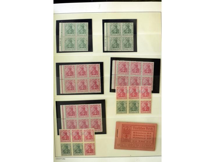 1902/16, Germania Spezialsammlung, postfrisch, ungebraucht und überwiegend gestempelt mit zusätzlich Briefstücken und Briefen