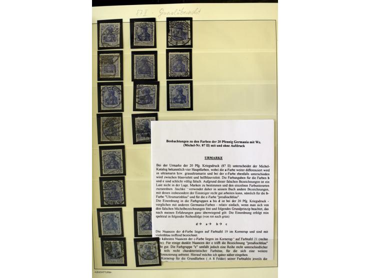 1902/16, Germania Spezialsammlung, postfrisch, ungebraucht und überwiegend gestempelt mit zusätzlich Briefstücken und Briefen