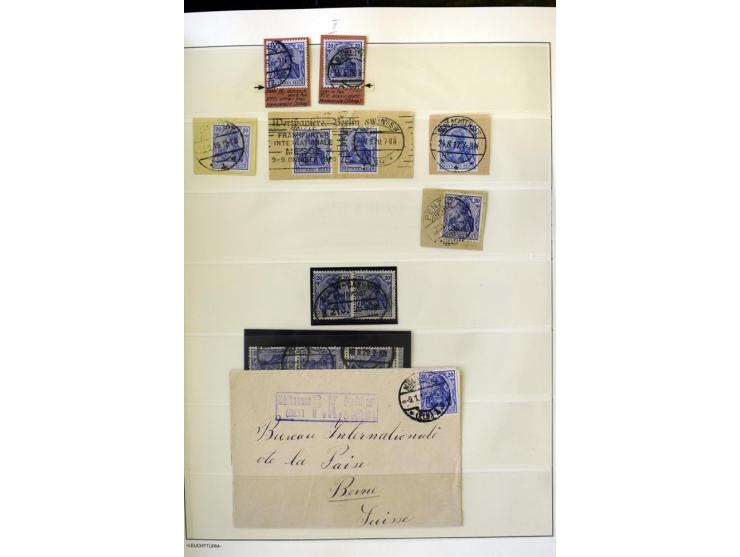 1902/16, Germania Spezialsammlung, postfrisch, ungebraucht und überwiegend gestempelt mit zusätzlich Briefstücken und Briefen